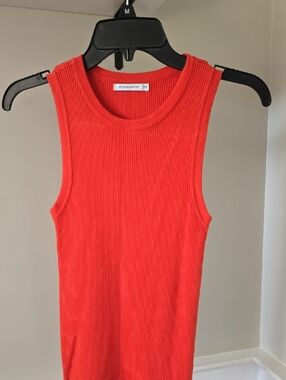 Staccato Orange Ribbed Tank Top